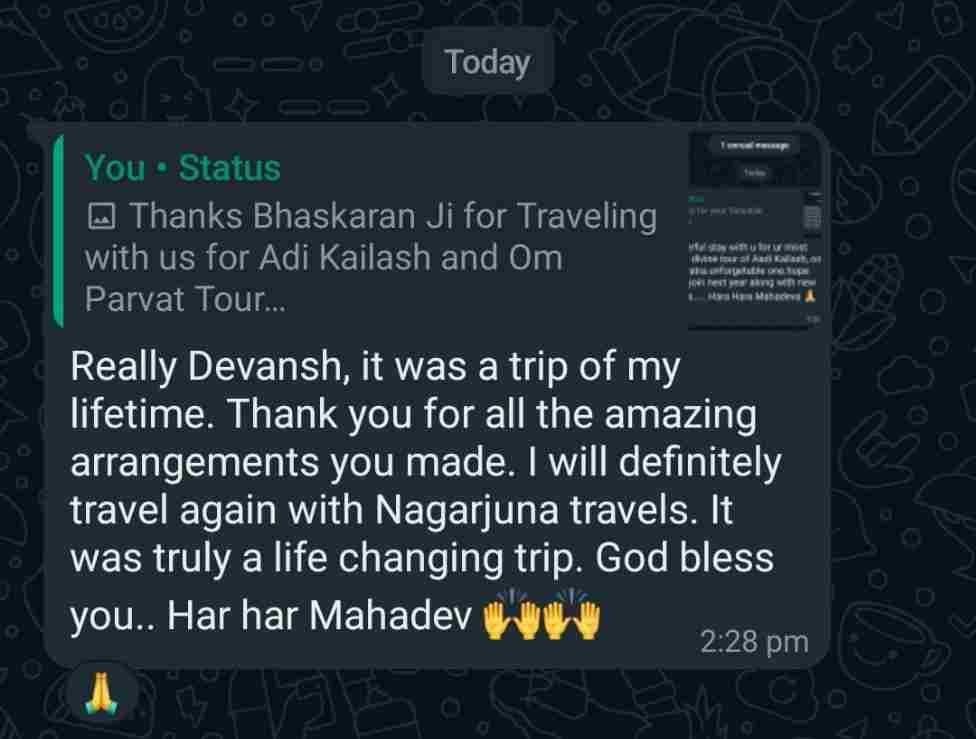 Nagarjuna Travels Customer Testimonial 23